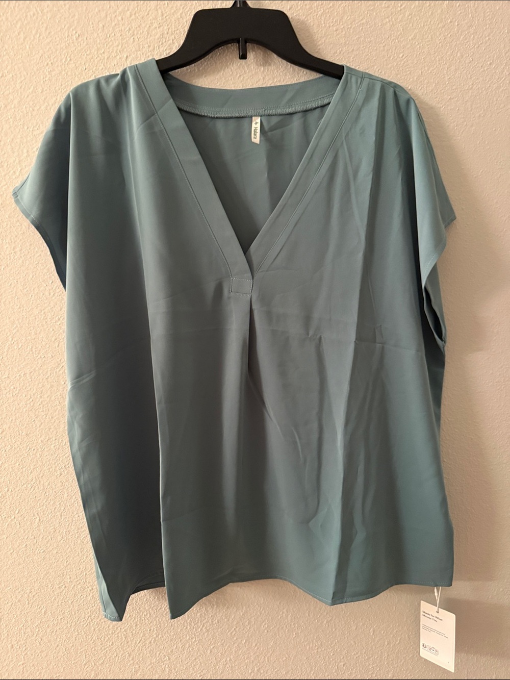 HALARA Teal V-Neck Women's Blouse